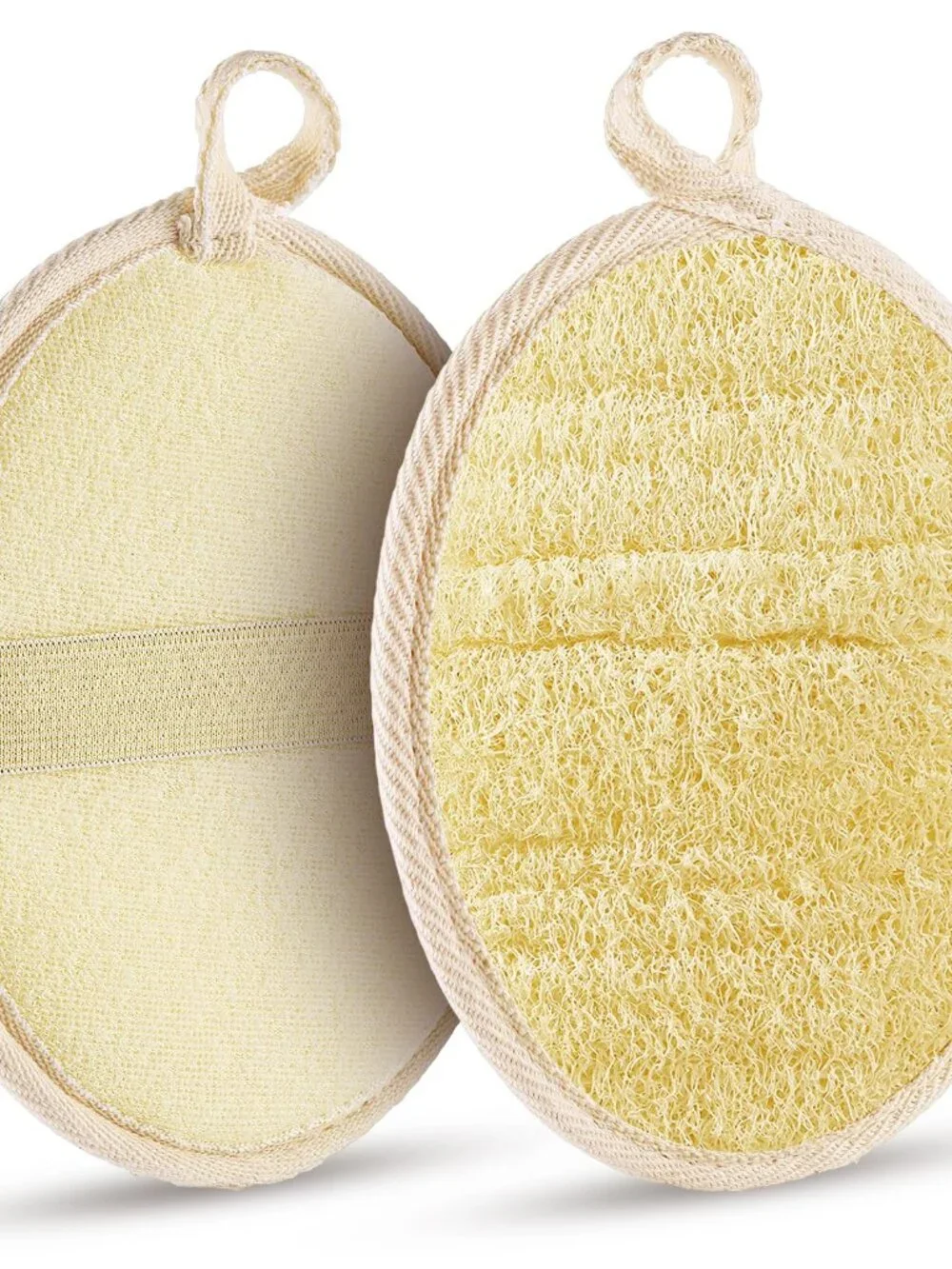 2PCS Natural Exfoliating Loofah Body Scrubber, Premium Loofah Exfoliating Body S